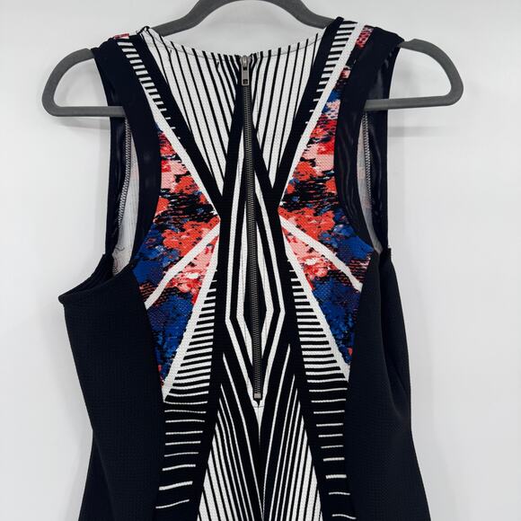 Material Girl Women's XL Optical Printed Sleeveless Bodycon Sheath Dress Black - Picture 6 of 9